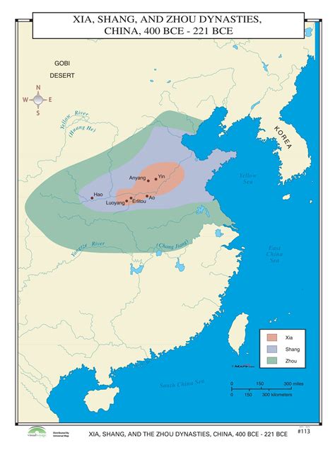 #113 Xia, Shang & Zhou Dynasties, China, 400-221 BCE - The Map Shop