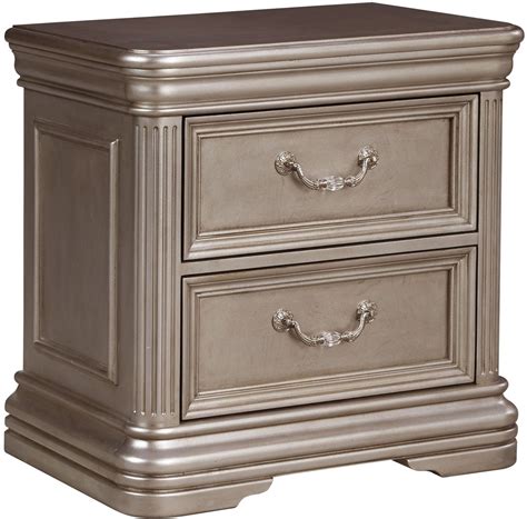 Birlanny Silver 2 Drawer Nightstand from Ashley | Coleman Furniture