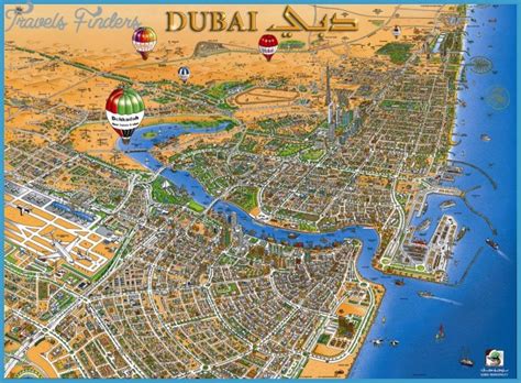 Dubai Map Tourist Attractions - TravelsFinders.Com