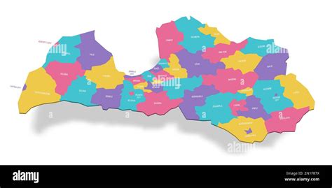 Latvia political map of administrative divisions - municipalities and ...