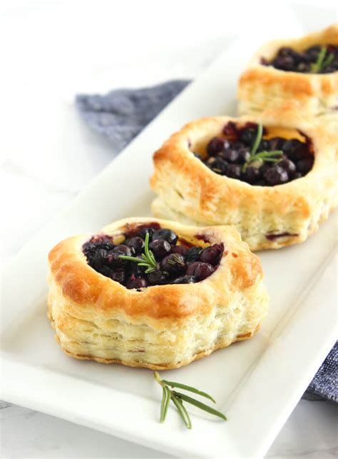 Wild Blueberry and Brie Puff Pastry Bites - Wild Blueberries