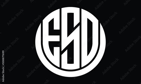 ESO shield in circle logo design vector template. monogram logo | abstract logo | wordmark logo ...