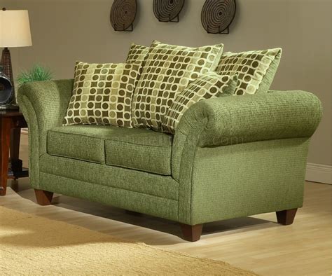 Light Forest Green Fabric Modern Living Room Sofa & Loveseat Set