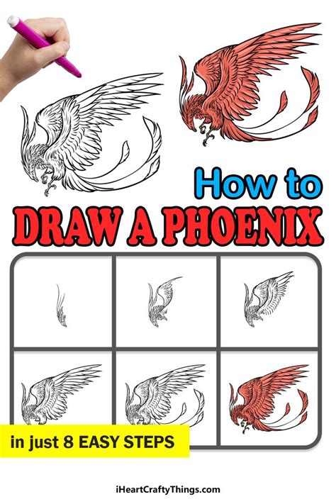 How to Draw A Phoenix – A Step by Step Guide | Phoenix drawing, Art therapy projects, Drawing ...