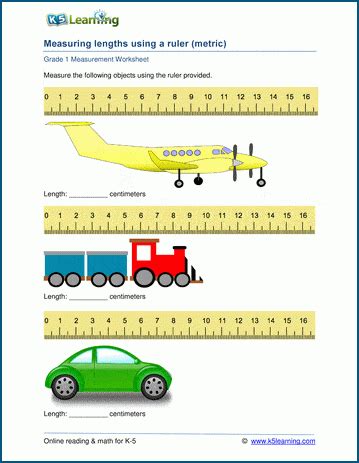 Measuring Length Worksheets Grade 1