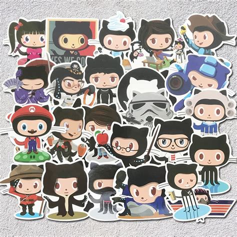 AQK 25 Pcs Funny GitHub Octocat Programming Stickers Ruby Graffiti ...