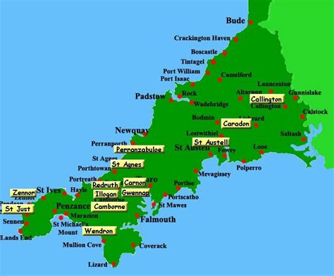 Map of Cornwall | St. Ives Cornwall UK | Pinterest