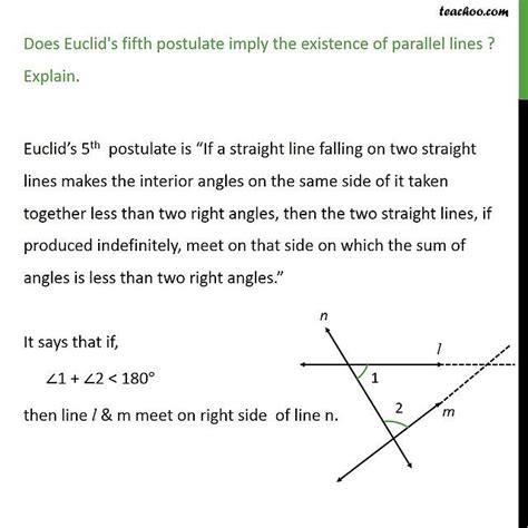 Question 2 - Does Euclid's fifth postulate imply existence