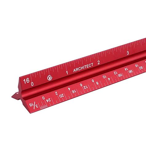 VISEMAN Architectural Scale Ruler, 12" Architect Scales, Aluminum Engineer’s Scale,Grooved Ruler ...