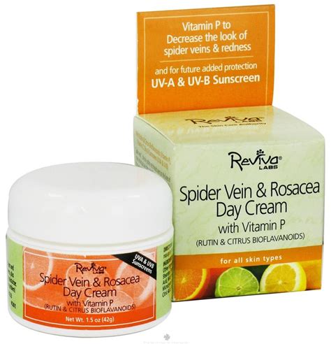 Spider Vein & Rosacea Day Cream With Vitamin P - $12.25 | Spider veins, Rosacea, Reviva labs