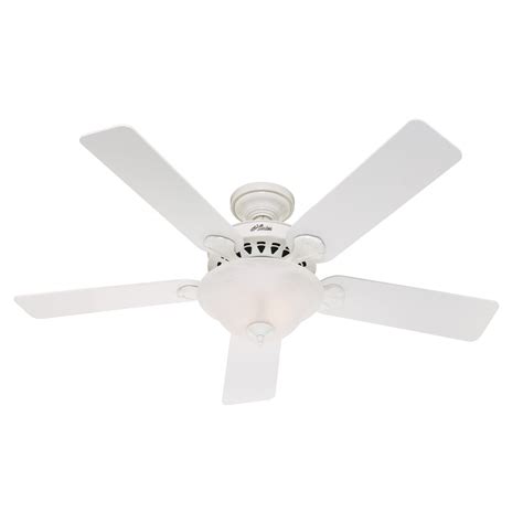 Hunter 52-in 5-Minute Waldon White Ceiling Fan with Light Kit at Lowes.com