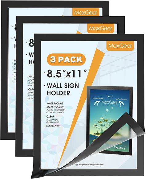 Amazon.com : MaxGear Acrylic Sign Holder 8.5x11 Inches 2 Pack,Magnetic ...