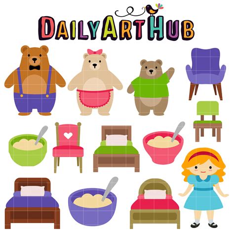 Goldilocks and the Three Bear Clip Art Set – Daily Art Hub // Graphics ...