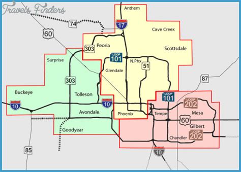 Phoenix Metro Map - TravelsFinders.Com