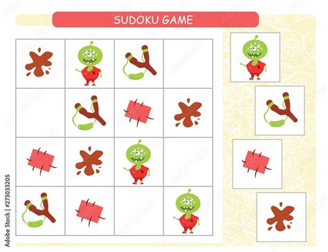 Sudoku for kids. Kids activity sheet. Training logic, educational game ...