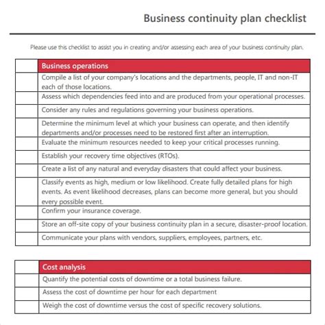 7 Free Business Continuity Plan Templates - Excel PDF Formats