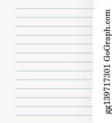 27 Lined Paper Sheet Blank Page Ripped From Notebook Clip Art | Royalty Free - GoGraph