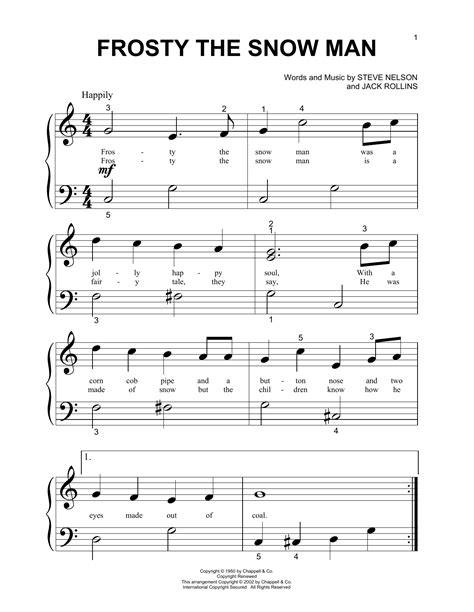 Gene Autry 'Frosty The Snowman' Sheet Music and Printable PDF Music Notes | Sheet music, Sheet ...