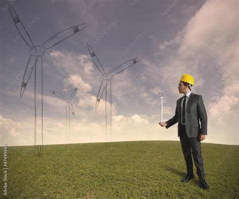 Wind turbine energy project Stock Photo | Adobe Stock