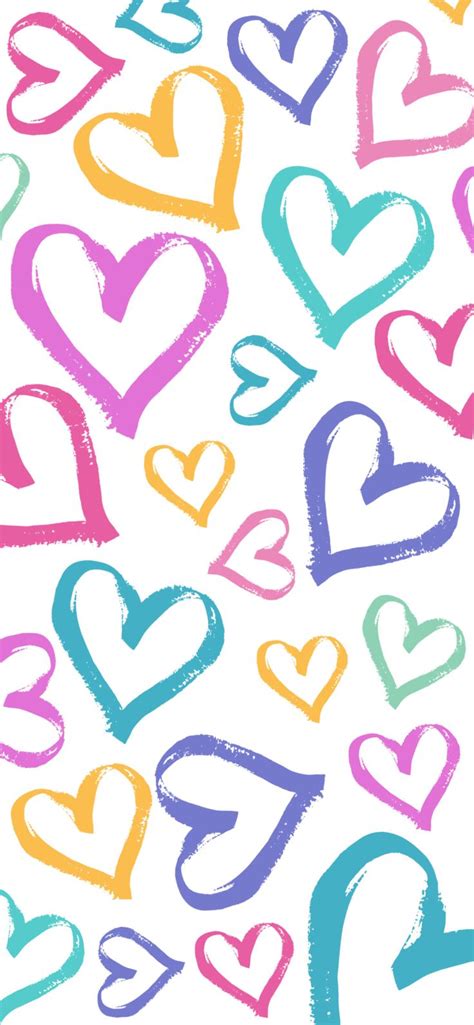 Heart Pattern Wallpaper Background for iPhone {Pastel Rainbow Colors!} | Heart wallpaper ...