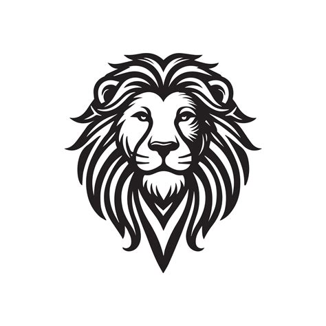 Lion face Logo - Lion King Clipart illustration in black and white ...