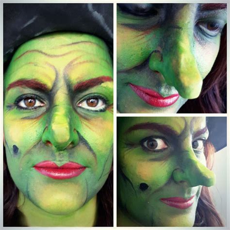 Green halloween witch makeup facepaint inspired by the Wizard of Oz. By MUA Jasmin Johnston ...