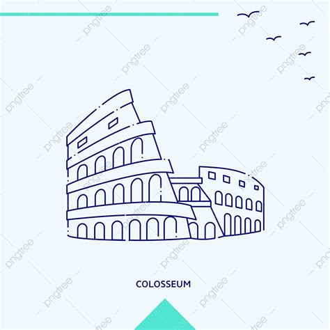 Colosseum Vector Hd PNG Images, Colosseum Skyline Vector Illustration, Colosseum, Italian ...