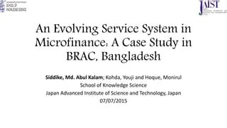 An Evolving Service System in Microfinance | PPT