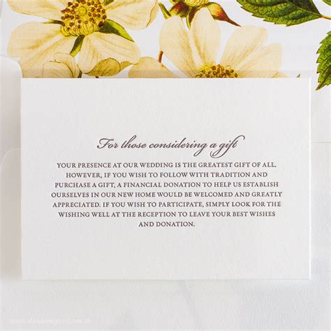 Gift Card Wording Suggestions | Wording examples for Wedding Invitations