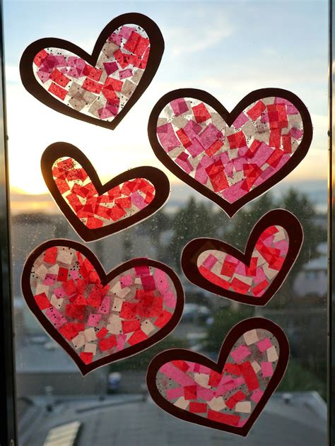 Here's a look at how we made our heart sun catchers...