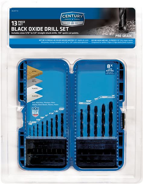 Pro Grade Black Oxide Drill Set, 13 Piece