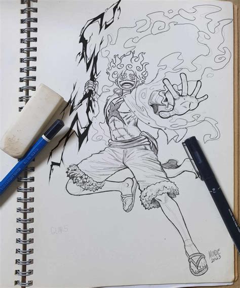 Luffy gear 5 drawing by exmonday on DeviantArt