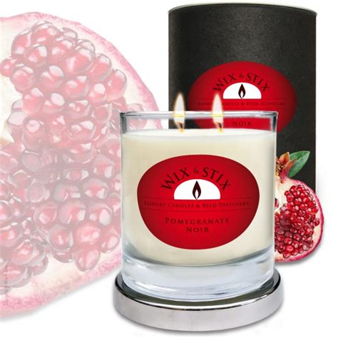 Pomegranate Noir Soy Wax Candle with Doublewix - wixandstix