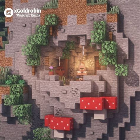 Goldrobin - Minecraft Builder on Instagram: “Cave house in a mountain! 🏔 Follow @xgoldrobin for ...