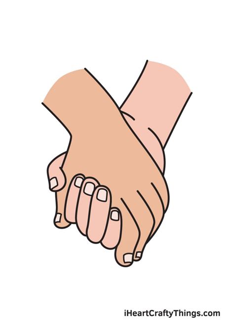 Holding Hands Drawing - How To Draw Holding Hands Step By Step