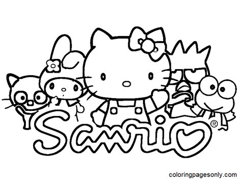 Sanrio Printable Coloring Pages - Sanrio Characters Coloring Pages - Coloring Pages For Kids And ...