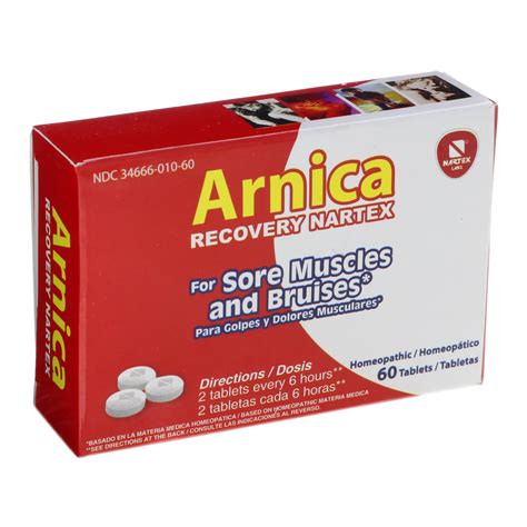 Nartex Arnica Recovery Tablets For Sore Muscles And Bruises, 60 CT - Shop Herbs & Homeopathy at ...