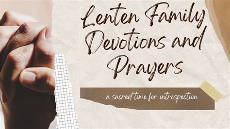 Lenten Family Devotions and Prayers