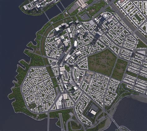 Downtown is starting to take shape (Heavily inspired by Boston) : CitiesSkylines | City layout ...