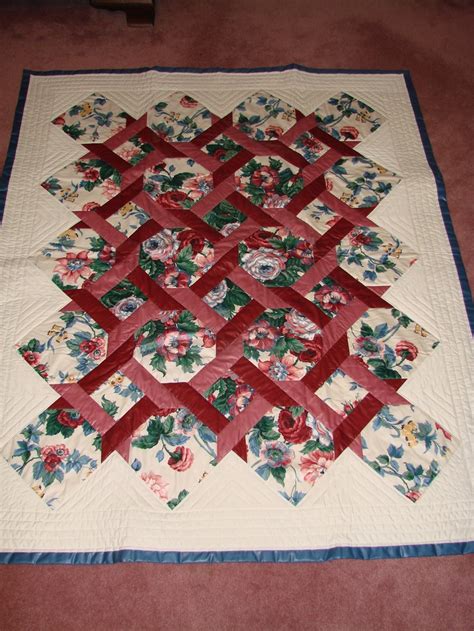 Lattice quilt I made with chintz fabric. | My Stuff | Pinterest