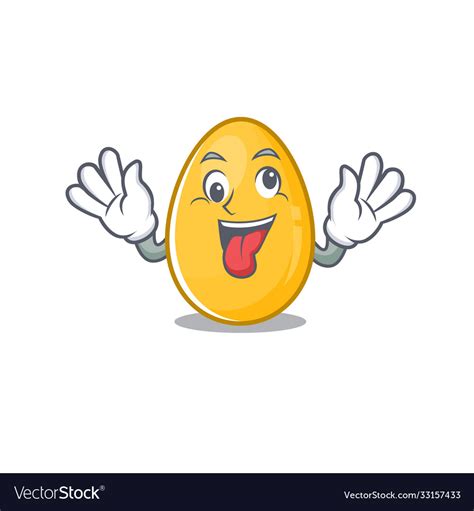 Cute sneaky golden egg cartoon character Vector Image