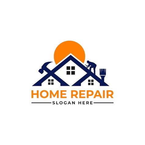 Premium Vector | Home repair, roofing, painting, construction, handyman, remodeling logo design