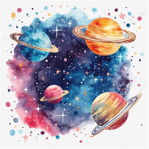 Watercolor Space Clip Art Element Space, Watercolor, Space, Element PNG Transparent Image and ...