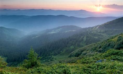 ukraine, Mountains, Sunrises, And, Sunsets, Forests, Carpathians ...