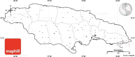 Blank Simple Map of Jamaica, no labels