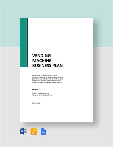 Vending Machine Business Plan Template - Google Docs, Word, Apple Pages | Template.net