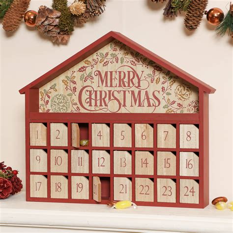 merry christmas wooden advent calendar house by dibor ...