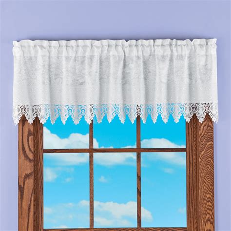 Elegant Detailed Lace Window Valance | Collections Etc.