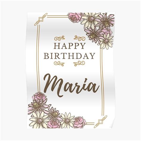 "Happy Birthday Maria | Happy Birthday Card For Maria" Poster for Sale ...