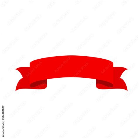 Vector red ribbon banner set. Flat red ribbon for promotion, discount ...